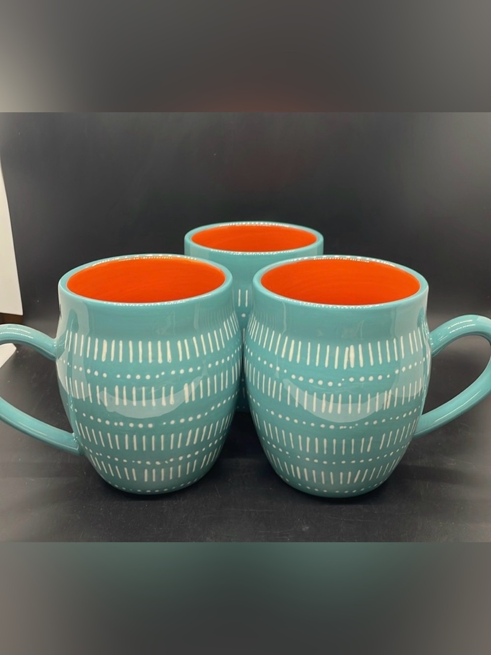 Baum Tangier Turquoise Coffee Mugs Set of 3